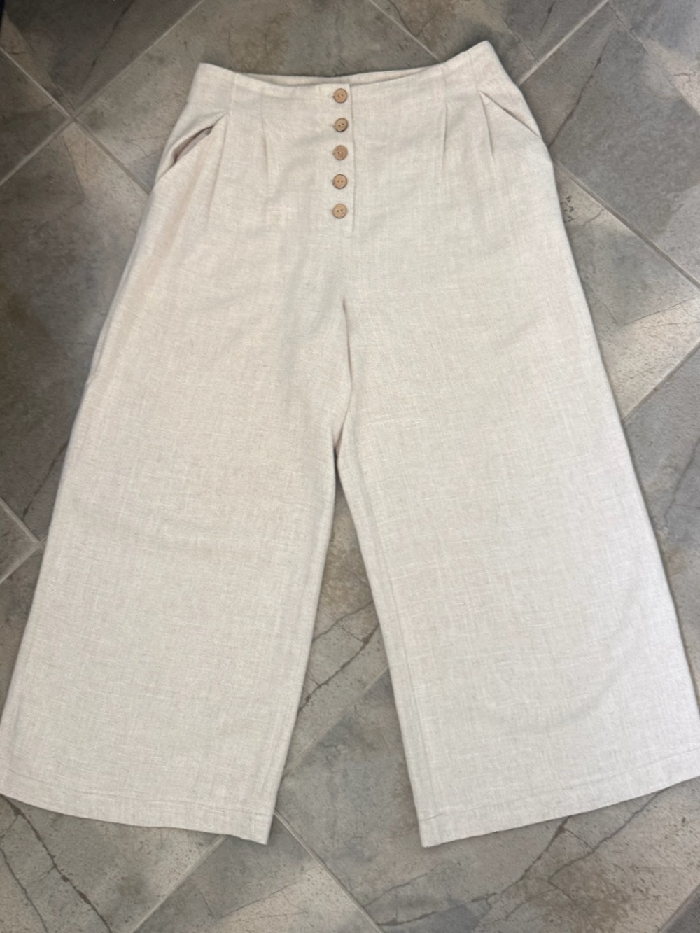 TOPSHOP, BEIGE, CULOTTE TROUSER, SIZE: 8 Women’s Msrp $70